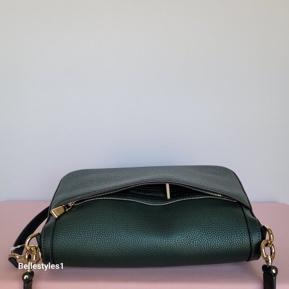 KATE SPADE Hudson Pebbled Leather Medium Flap Convertible Shoulder Bag-Northern⭐ - Picture 11 of 16